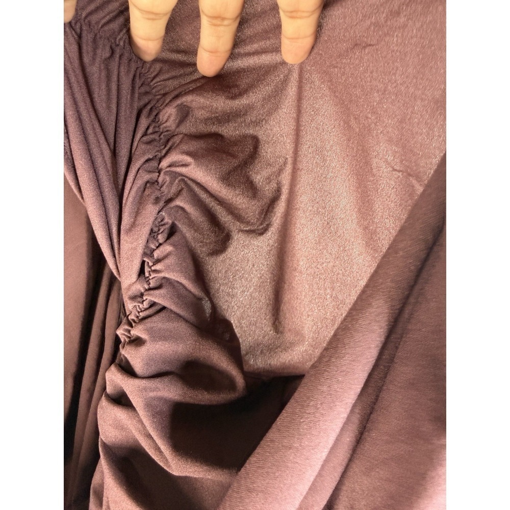 Indah Raquel Ruched Sheer Midi Pull On Skirt In Brown Women's Size S - Picture 3 of 6